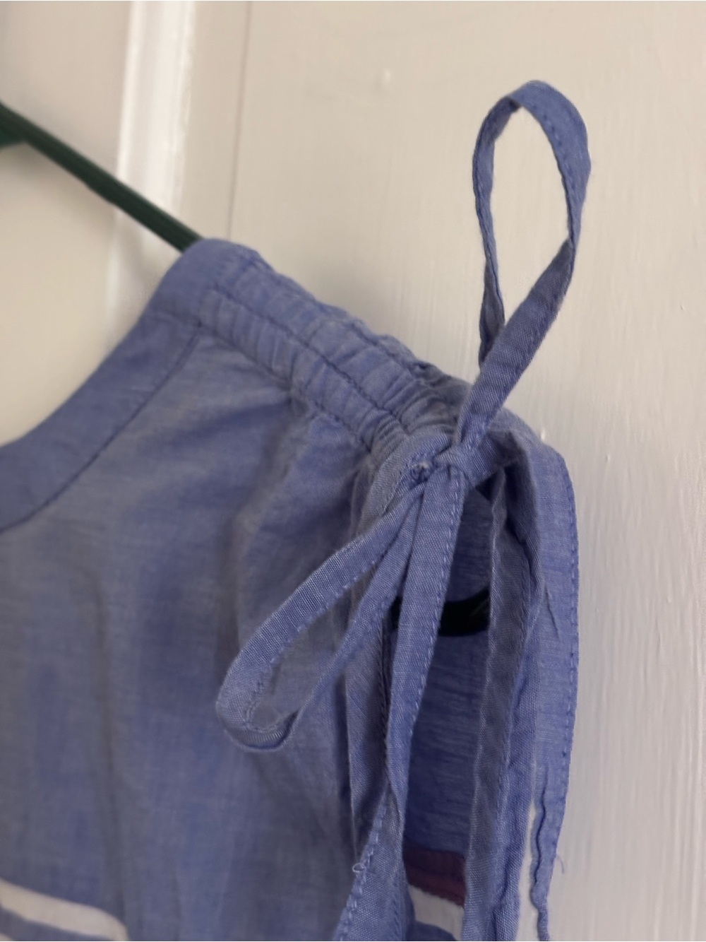 VENUS Cover Up Dress Blue 100% Cotton Tie Shoulder Sleeveless Pockets Small - Picture 9 of 13